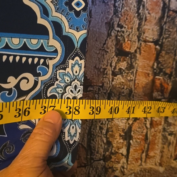 Allison Daley Black and Blue Paisley Sleeveless Midi Dress, Sz 18 - Picture 8 of 8